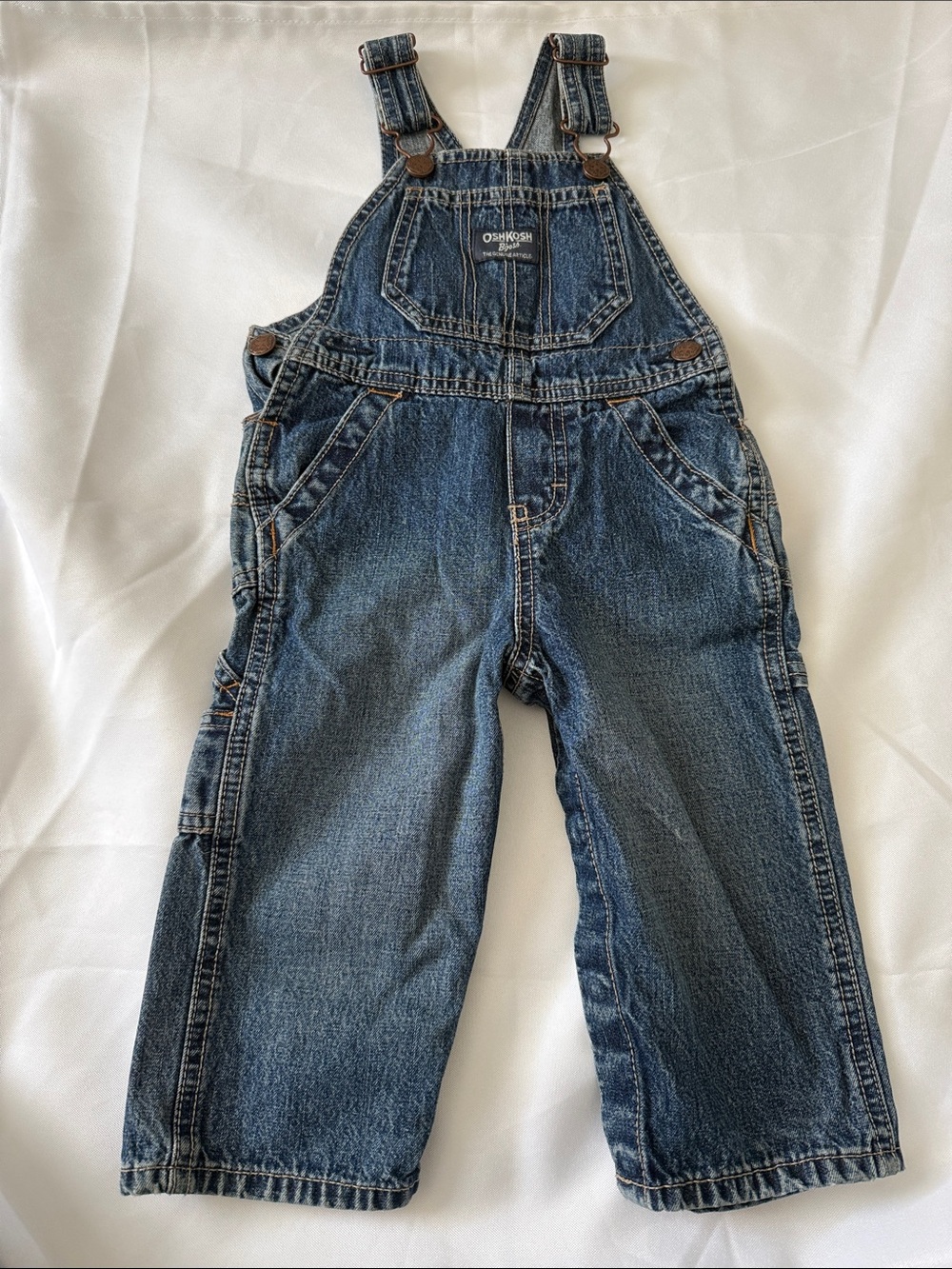 OshKosh B'gosh Kids Vintage-Style Denim Overalls - Blue